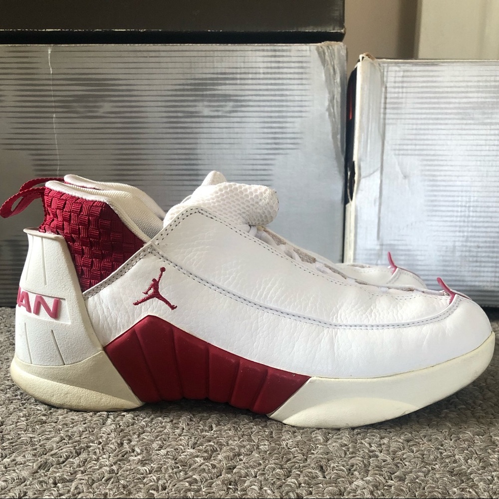 OG Air Jordan 15 Low (White/Deep Red) Size 9.5